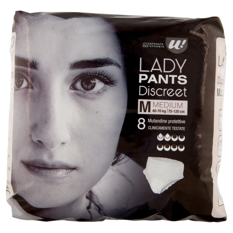 Lady Pants Discreet Medium U! Confronta e Risparmia - 8 Pezzi